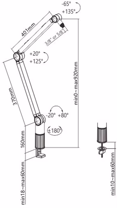 Mozos SB38 Silver - Suport microfon 