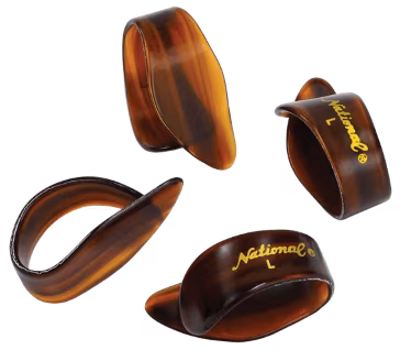 D'Addario National Celluloid Thumb Picks, Large Tortoiseshell - 4 pack - Inel 