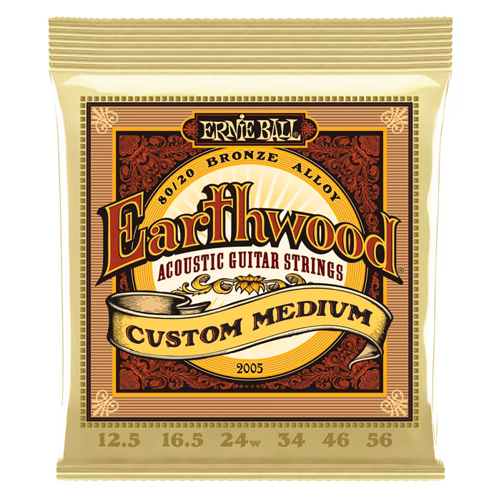 Ernie Ball 2005 Earthwood 80/20 Bronze Strings Custom Medium - Corzi de metal pentru chitară acustică
