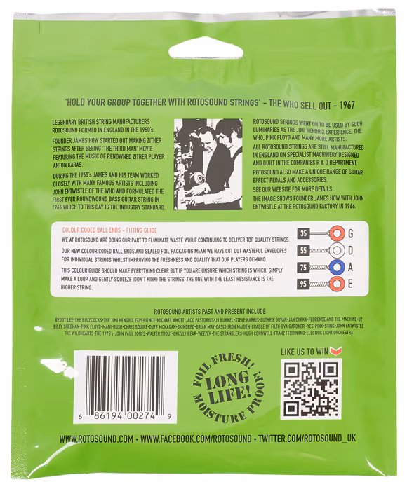 Rotosound RB35 - Corzi pentru chitară bass