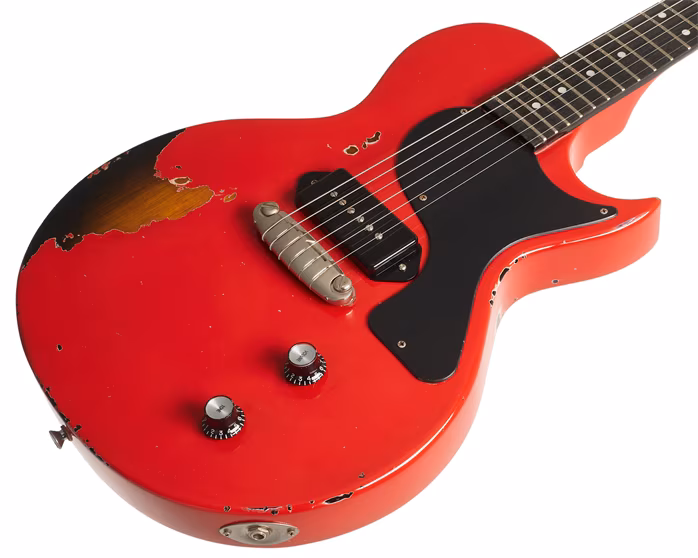 Vintage V120PU001 Proshop Distressed Red Tobacco Burst - Chitară electrică