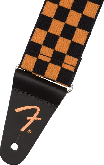 Fender Weighless Orange Checker Strap - Curea chitară
