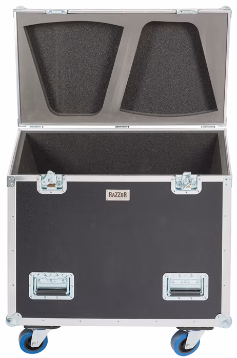 Razzor Cases PREMIUM 2x L-Acoustics A10 WIDE  with unbraked 100mm wheels - Cabinet Flight Case