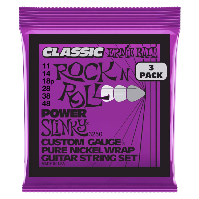 Ernie Ball 3250 Pure Nickel Power Slinky 3-Pack - Corzi pentru chitară electrică
