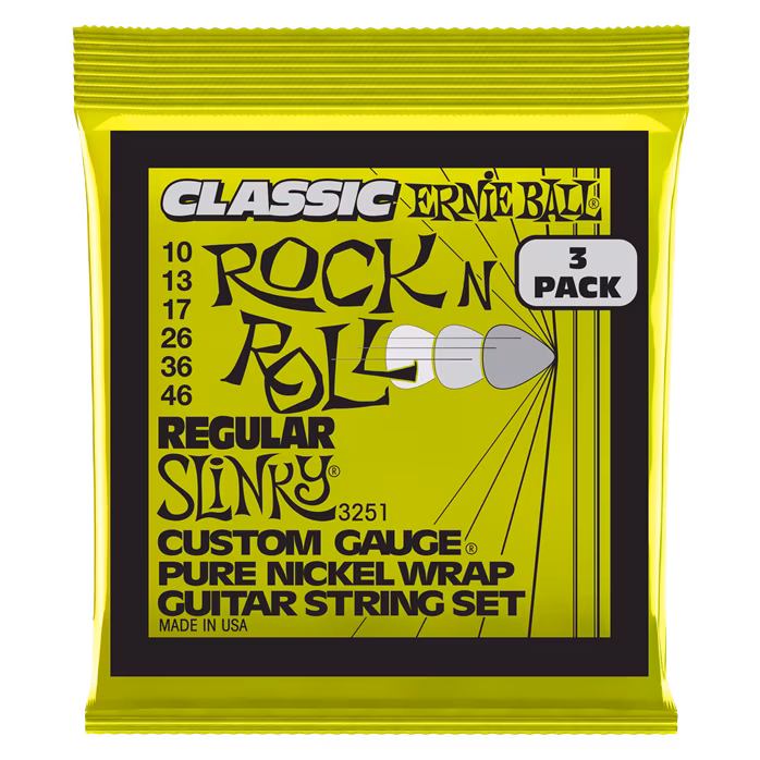 Ernie Ball 3251 Pure Nickel Regular Slinky 3-Pack - Corzi pentru chitară electrică