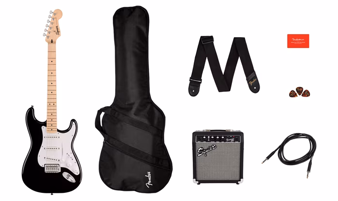 Fender Squier Sonic Stratocaster Pack BLK 10G - Chitară electrică set