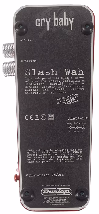 Dunlop SW95 Slash Signature Cry Baby Wah - Pedală Wah Wah