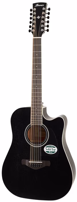 Ibanez AW8412CE Weathered Black - Chitară electro-acustică cu 12 corzi