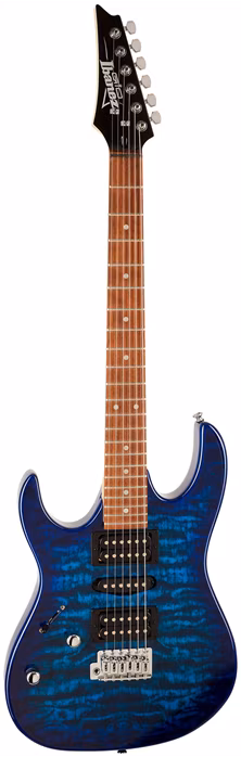 Ibanez GRX70QAL Transparent Blue Burst - Chitară electrică pentru stângaci