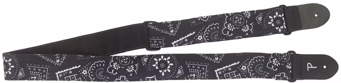 Perri's Leathers 7641 2" Design Fabric Strap Black Bandana - Curea chitară
