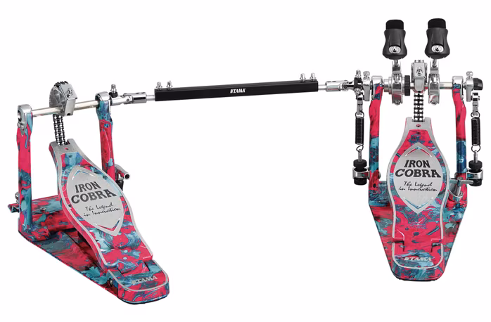 Tama 50th Limited Iron Cobra 900 Marble Coral Swirl Rolling Glide Twin Pedal - Pedală dublă pentru tobă bas 