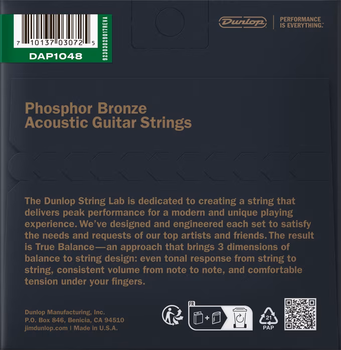 Dunlop DAP1048 - Corzi de metal pentru chitară acustică