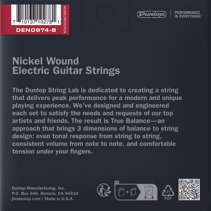 Dunlop DEN0974 - Corzi pentru chitară electrică cu 8 corzi