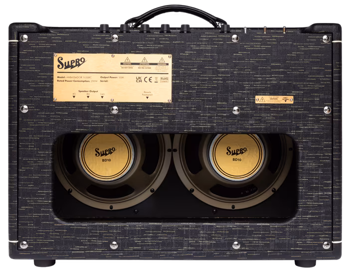 Supro Ambassador Custom Black Gold Scandia - Combo lampă chitare