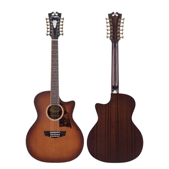 D'Angelico Premier Fulton Grand Auditorium 12-String CE Caramel Burst - Chitară electro-acustică cu 12 corzi