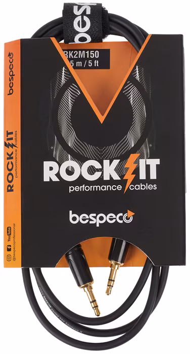Bespeco ROCKIT Stereo Cable Jack 3,5 TRS - Jack 3,5 TRS 1,5 m - Cablu de conexiune