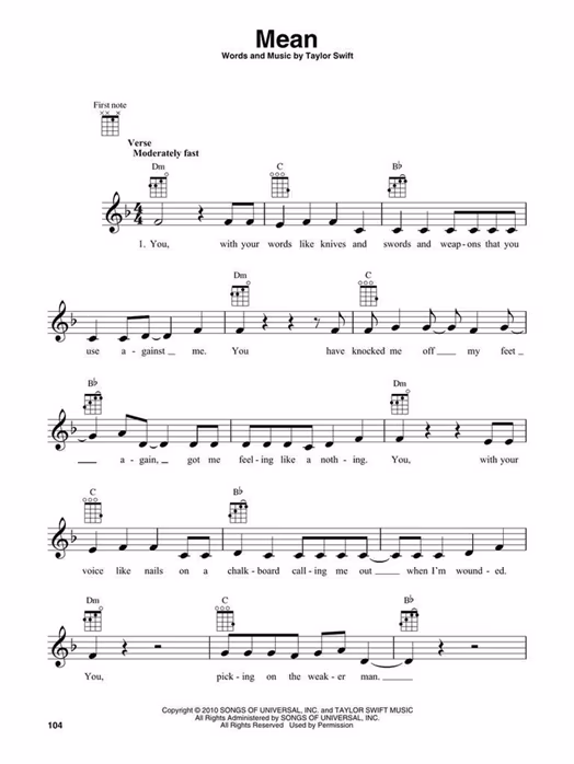 MS Next First 50 Songs You Should Play On Ukulele - Partituri pentru ukulele 