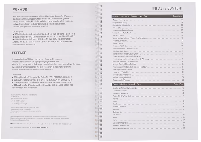 MS 100 Easy duets for 2 trombones - Partituri pentru trombon