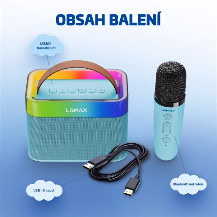 LAMAX KaraokeKid1 Blue - Difuzor portabil fără fir