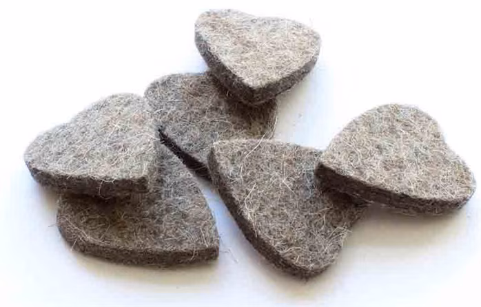 Timber Tones Felt Tones Heart Grey Wool Felt  - Pană