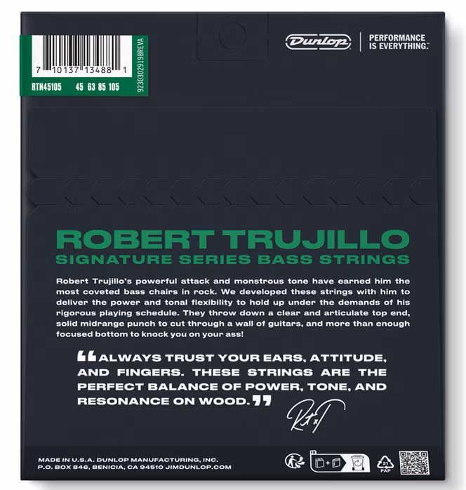 Dunlop Robert Trujillo Nickel Wound Bass Strings 45-105 - Corzi pentru chitară bass