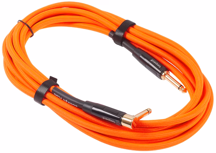 Bespeco ROCKIT FLUO Orange 4,5 m Right Angle - Cablu pentru instrument