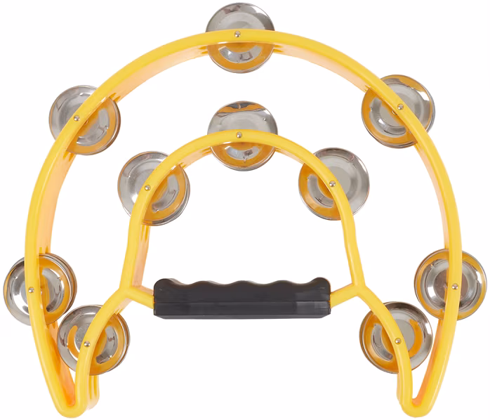 Cega Double Row Tambourine Yellow - Tamburină