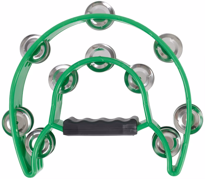 Cega Double Row Tambourine Green - Tamburină