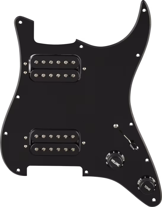 Fender Pre-Wired Strat Pickguard Quadra Tap HH Black - Set senzori pentru chitară eletrică 