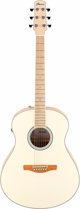 Ibanez AAM370M2E Transparent Antique White Peach Fuzz - Chitară electro-acustică