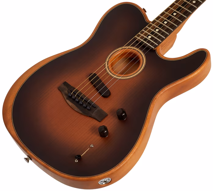 Fender American Acoustasonic Telecaster Sunburst - Chitară hibridă electro-acustică