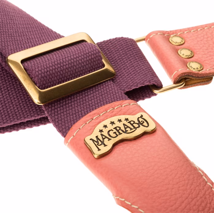 Magrabò Stripe SS Cotton Plum 5 cm, Litchy - Curea chitară