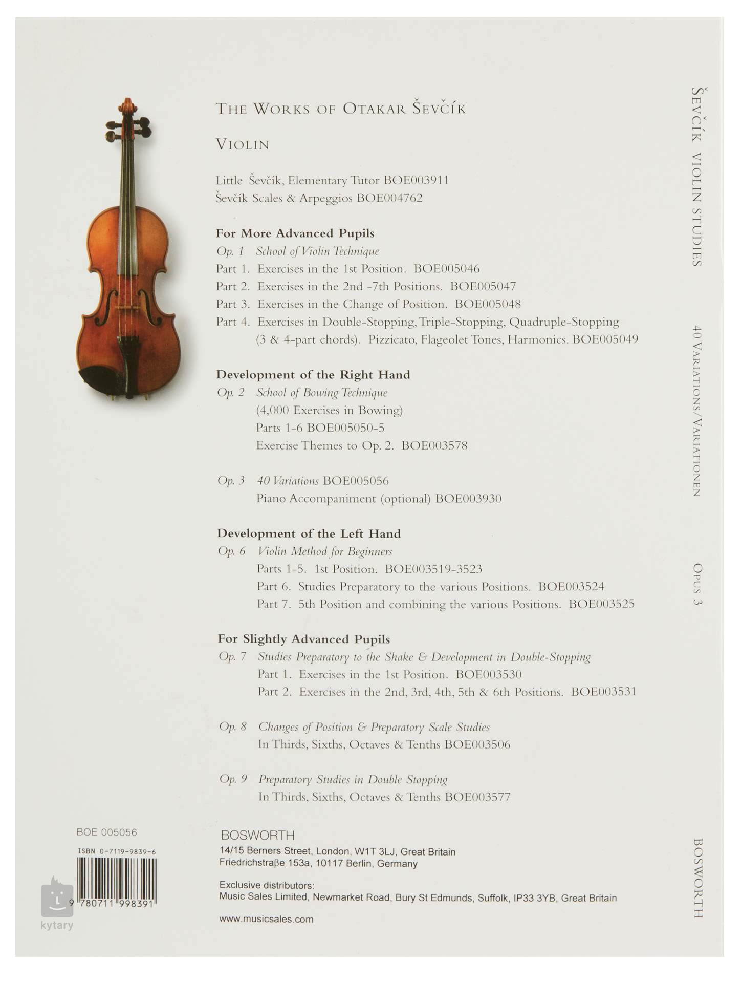 Hopeful Sunburn Affectionate MS Otakar Sevcik: Violin Studies - 40 Variations Op.3 Curs de vioară