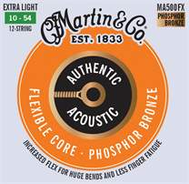 MARTIN Authentic Acoustic Flexible Core 92/8 Phosphor Bronze Custom Light 12-String