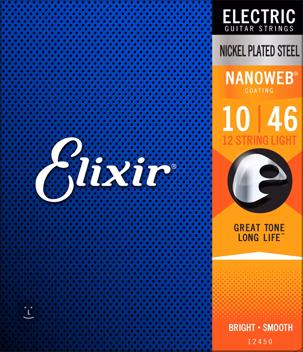 Elixir Nanoweb 12-String Light - Struny na dvanásťstrunovú elektrickú gitaru