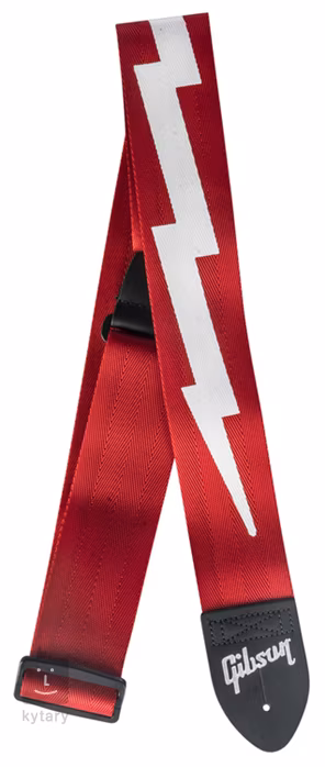 Gibson The Lightning Bolt Seatbelt Red Strap - Gitarový popruh