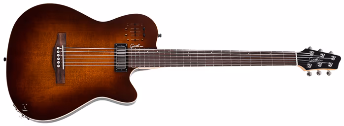 Godin A6 Ultra Baritone Burnt Umber SG - Elektroakustická hybridná gitara