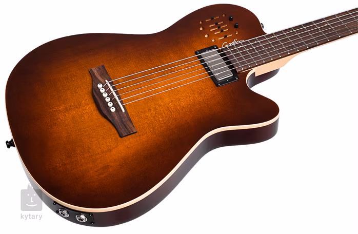 Godin A6 Ultra Baritone Burnt Umber SG - Elektroakustická hybridná gitara