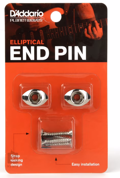 D'Addario Elliptical End Pins Chrome - Rolna na popruh