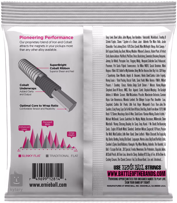 Ernie Ball 2814 Super Slinky Cobalt Flatwound Electric Bass 45-100 - Struny na basgitaru