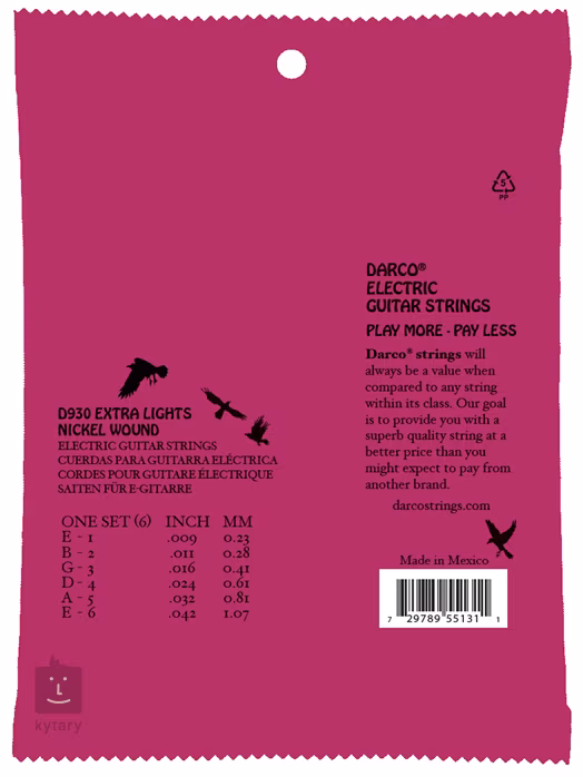 Darco D930 Extra Lights - Struny na elektrickú gitaru