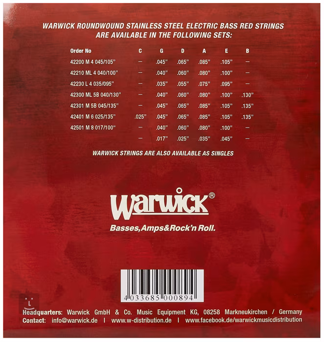 Warwick 42200 M - Struny na basgitaru