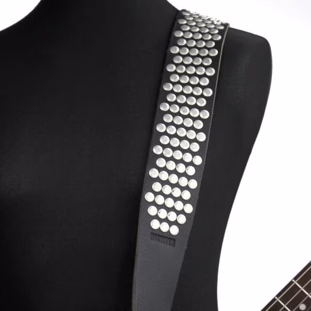 Richter Raw II Rivet Black/Old Silver - Gitarový popruh