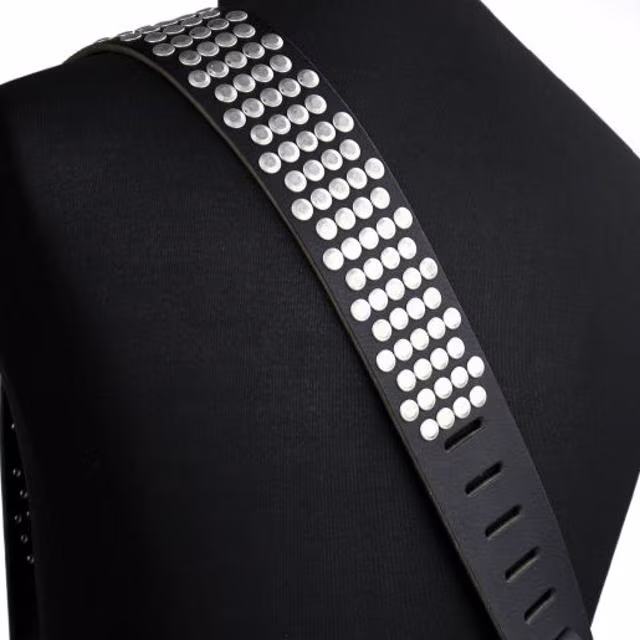 Richter Raw II Rivet Black/Old Silver - Gitarový popruh