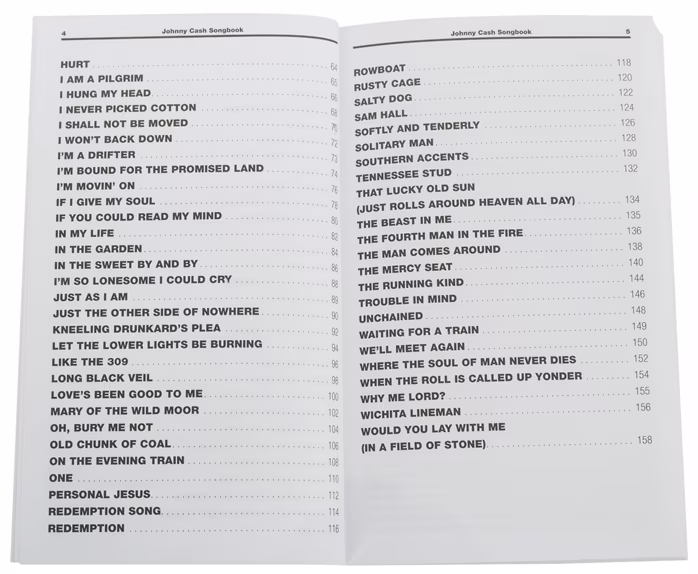 MS The Little Black Songbook: Johnny Cash - Best Of The American Recordings - Spevník