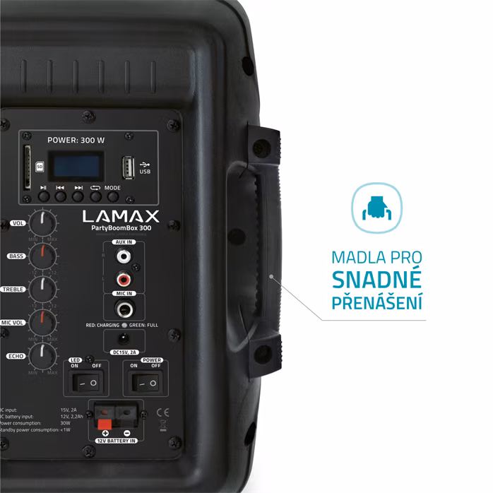 LAMAX PartyBoomBox300 - Bezdrôtový prenosný reproduktor