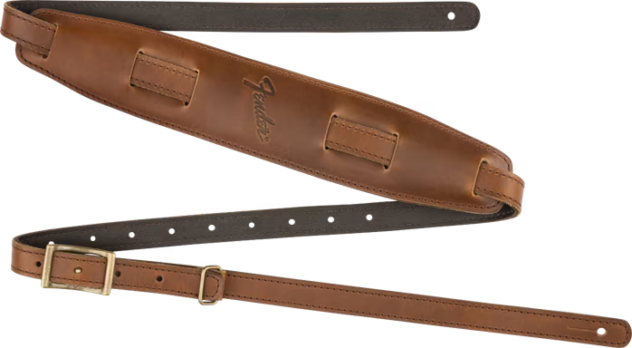 Fender Mustang Saddle Strap, Long, Cognac - Gitarový popruh
