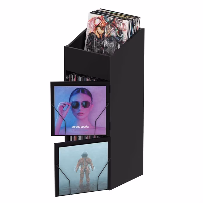 Glorious Record Box Display Door Black - DJ nábytok