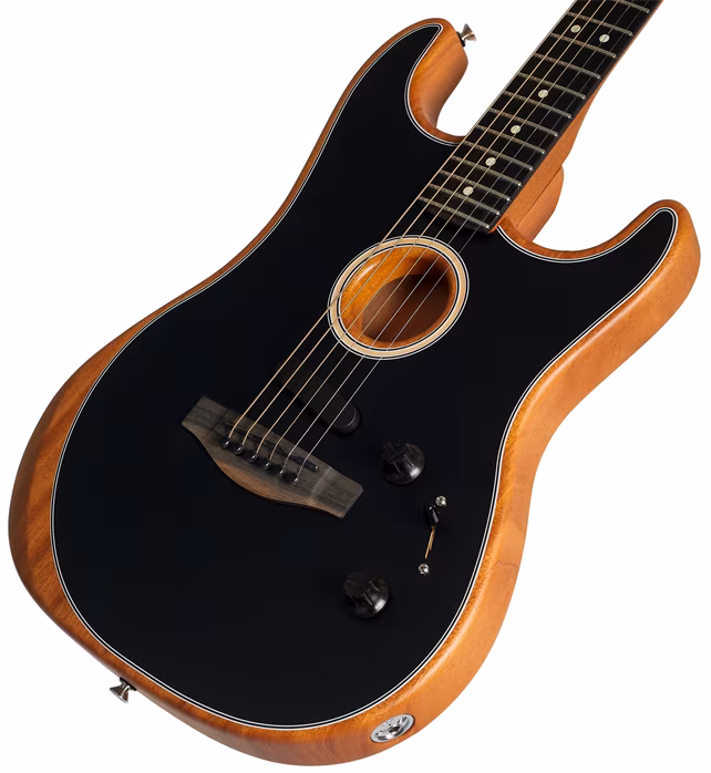 Fender Acoustasonic Stratocaster Black - Elektroakustická hybridná gitara