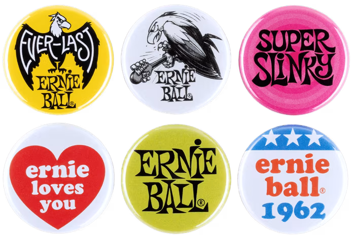 Ernie Ball 1" Assorted Buttons 6pk - Odznak